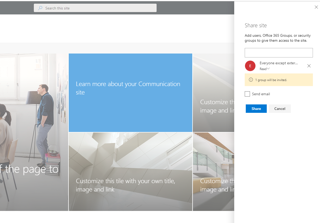 3- share new communication site