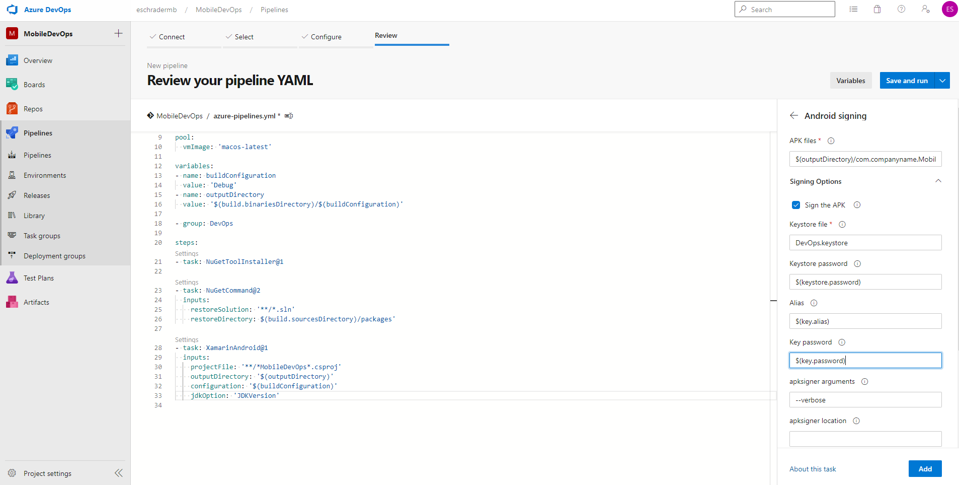 add build with keystore