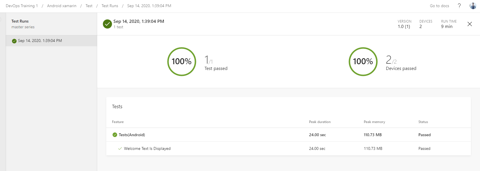 app center andoid xamarin