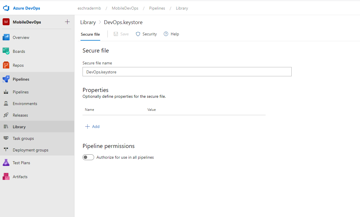 keystore secure file uploaded